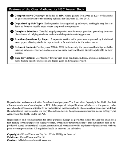 HSC Past Papers - Answer Book - Extension 2