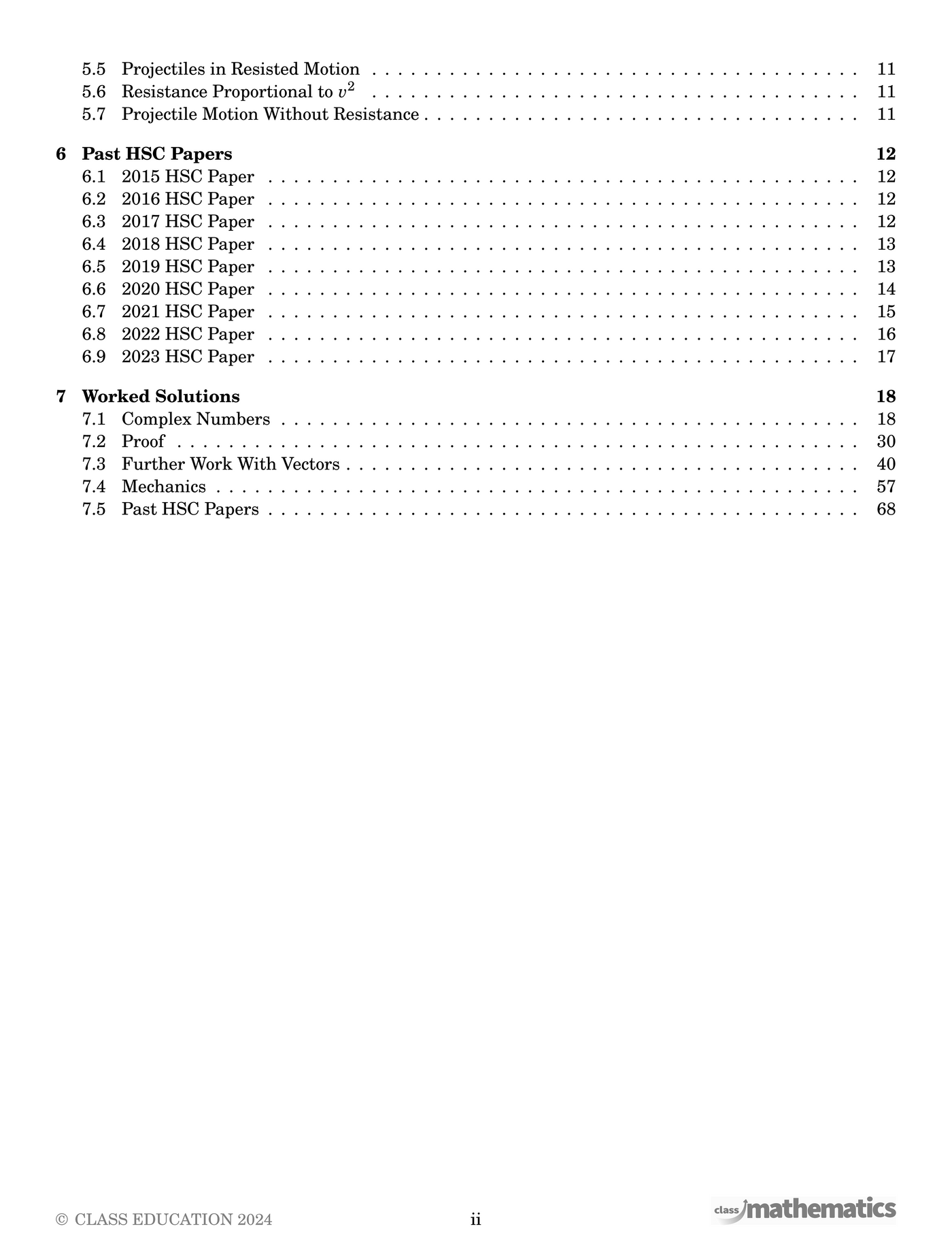 Hsc Answer Booklets HSC Past Papers - Answer Book - Extension 2 – Class Mathematics