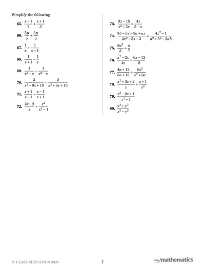 NSW Year 11 Maths Advanced - Algebra Methods