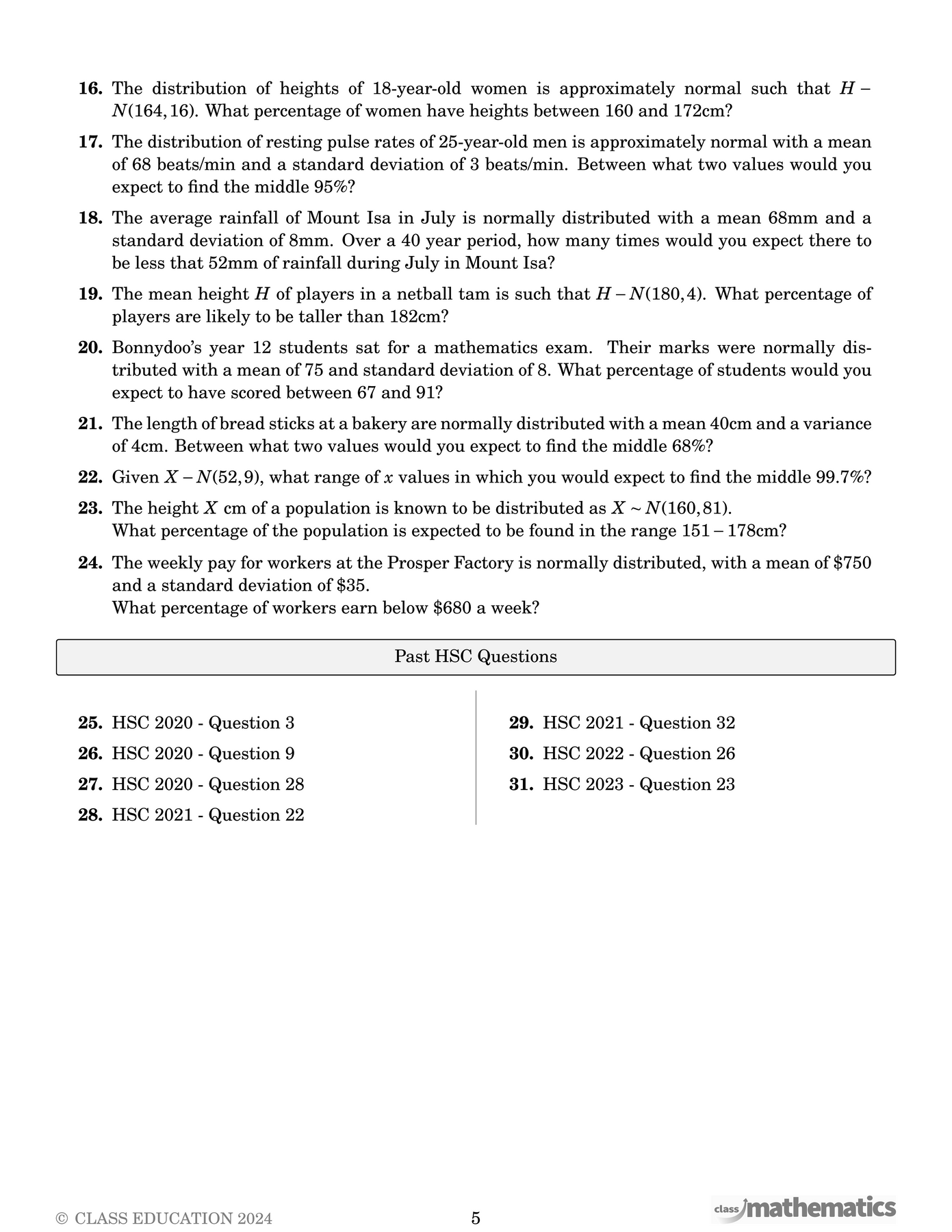 NSW Year 12 Maths Advanced - Random Variables – Class Mathematics