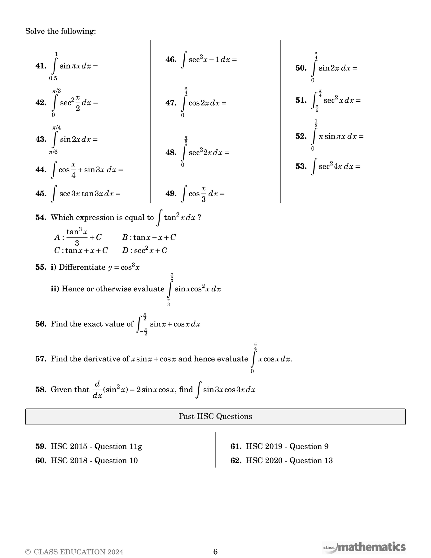 NSW Year 12 Maths Advanced - Trig Functions – Class Mathematics