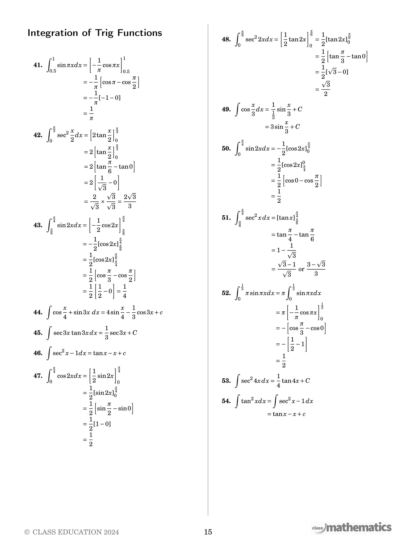 NSW Year 12 Maths Advanced - Trig Functions – Class Mathematics