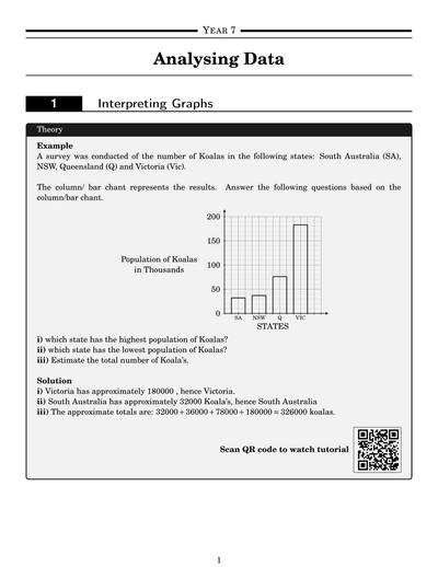 NSW Year 7 Maths - Analysing Data - Topic Work Book