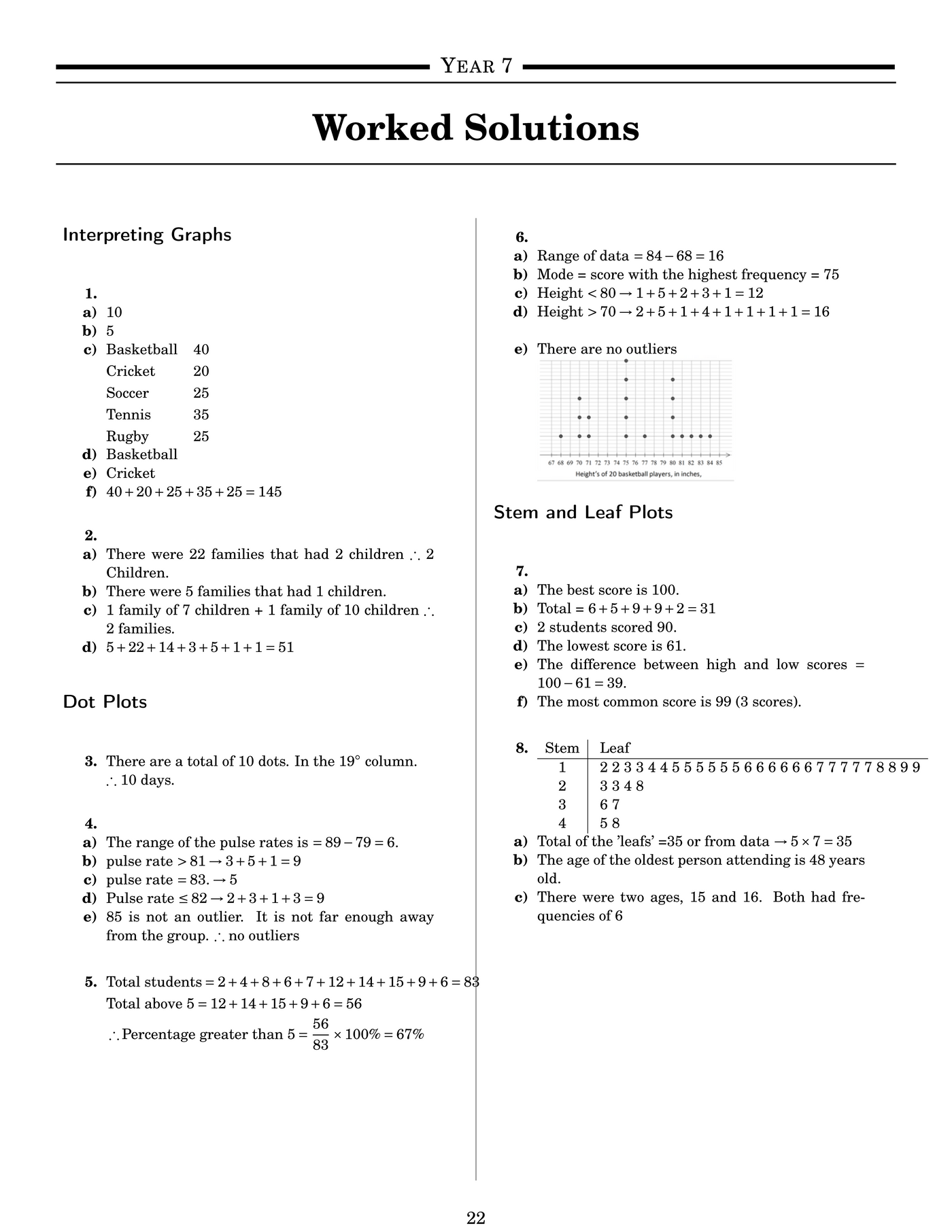 NSW Year 7 Maths - Analysing Data - Topic Work Book