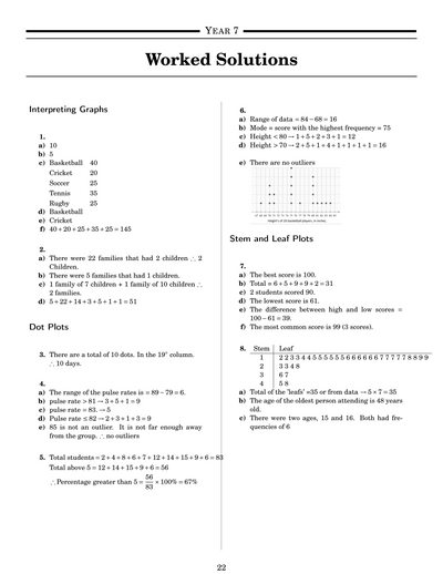 NSW Year 7 Maths - Analysing Data - Topic Work Book