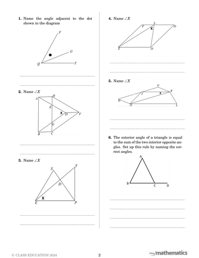 NSW Year 7 Maths - Angles - Topic Work Book