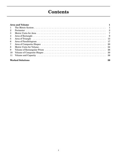 NSW Year 7 Maths - Area and Volume - Topic Work Book