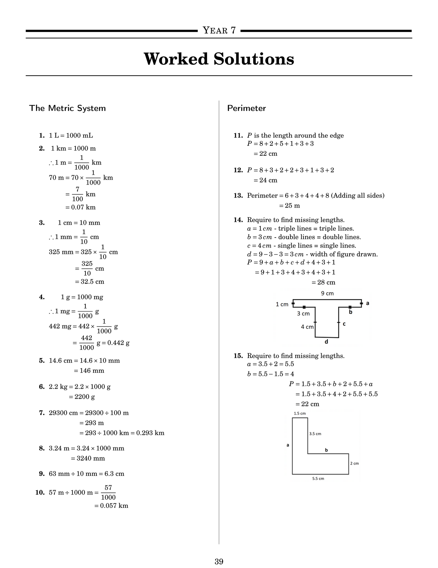 NSW Year 7 Maths - Area and Volume - Topic Work Book