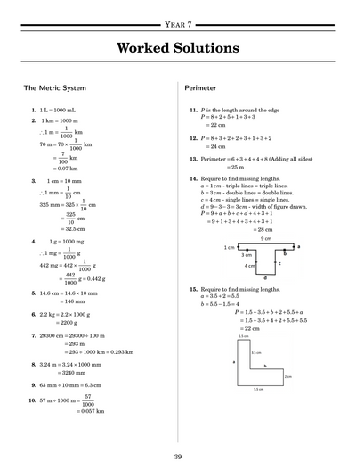 NSW Year 7 Maths - Area and Volume - Topic Work Book