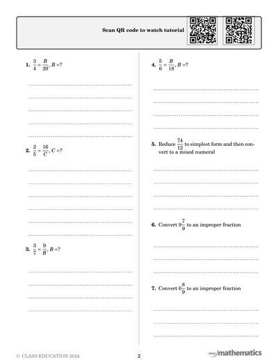 NSW Year 7 Maths - Fractions - Topic Work Book