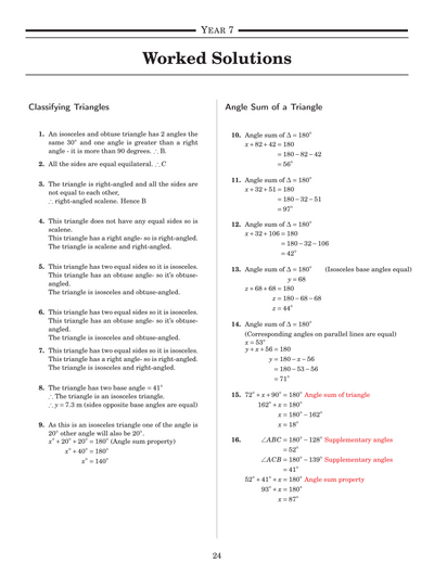 NSW Year 7 Maths - Geometry - Topic Work Book