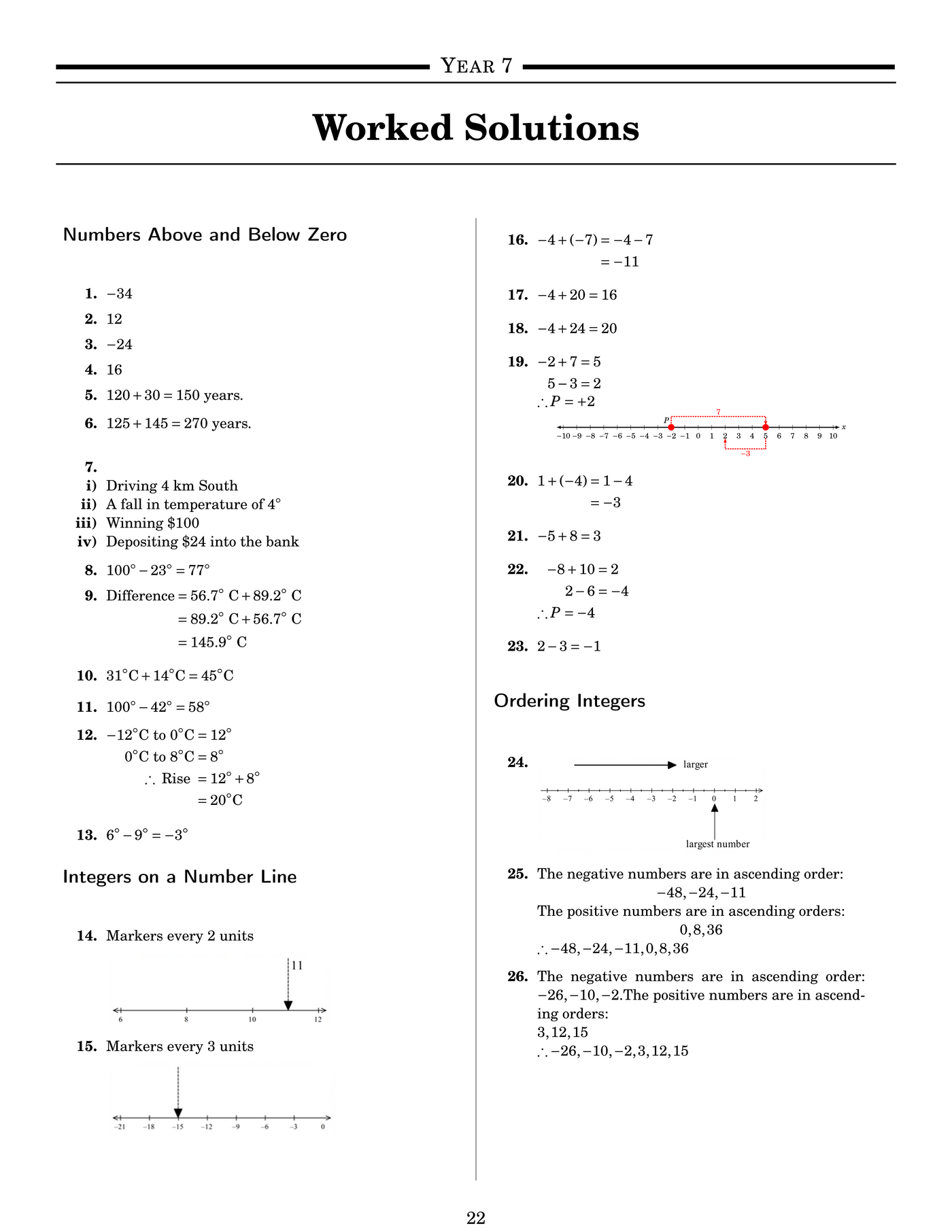 NSW Year 7 Maths - Integers - Topic Work Book