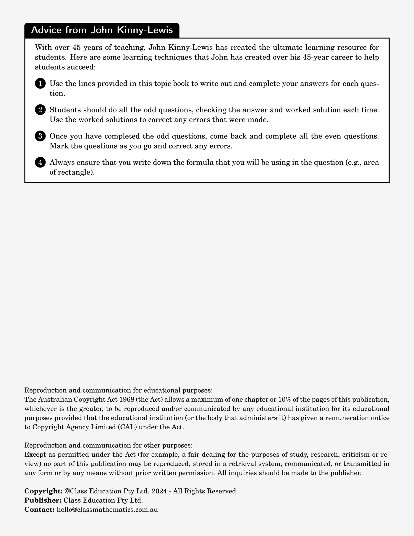 NSW Year 7 Maths - Percentages - Topic Work Book