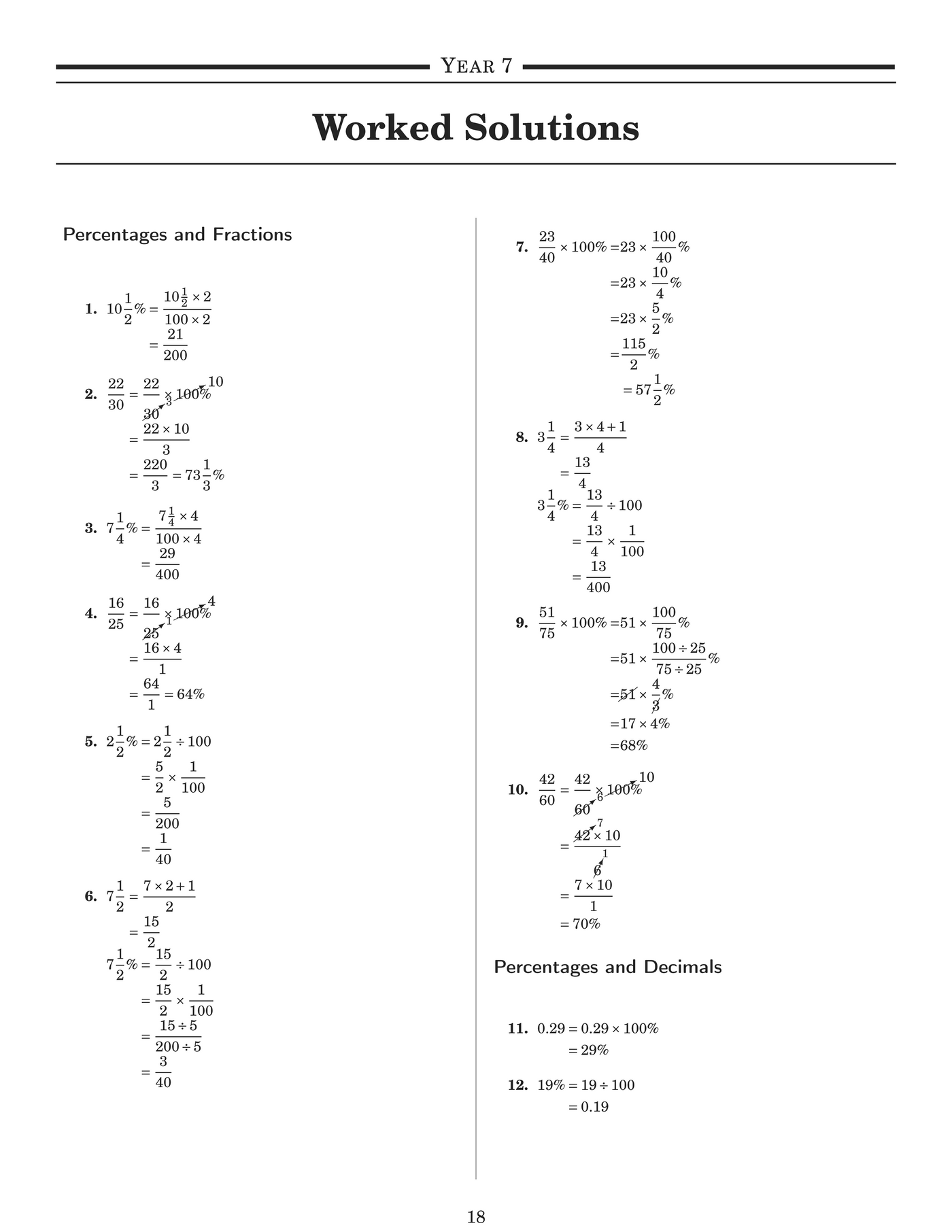 NSW Year 7 Maths - Percentages - Topic Work Book