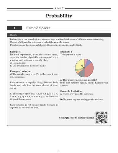 NSW Year 7 Maths - Probability - Topic Work Book