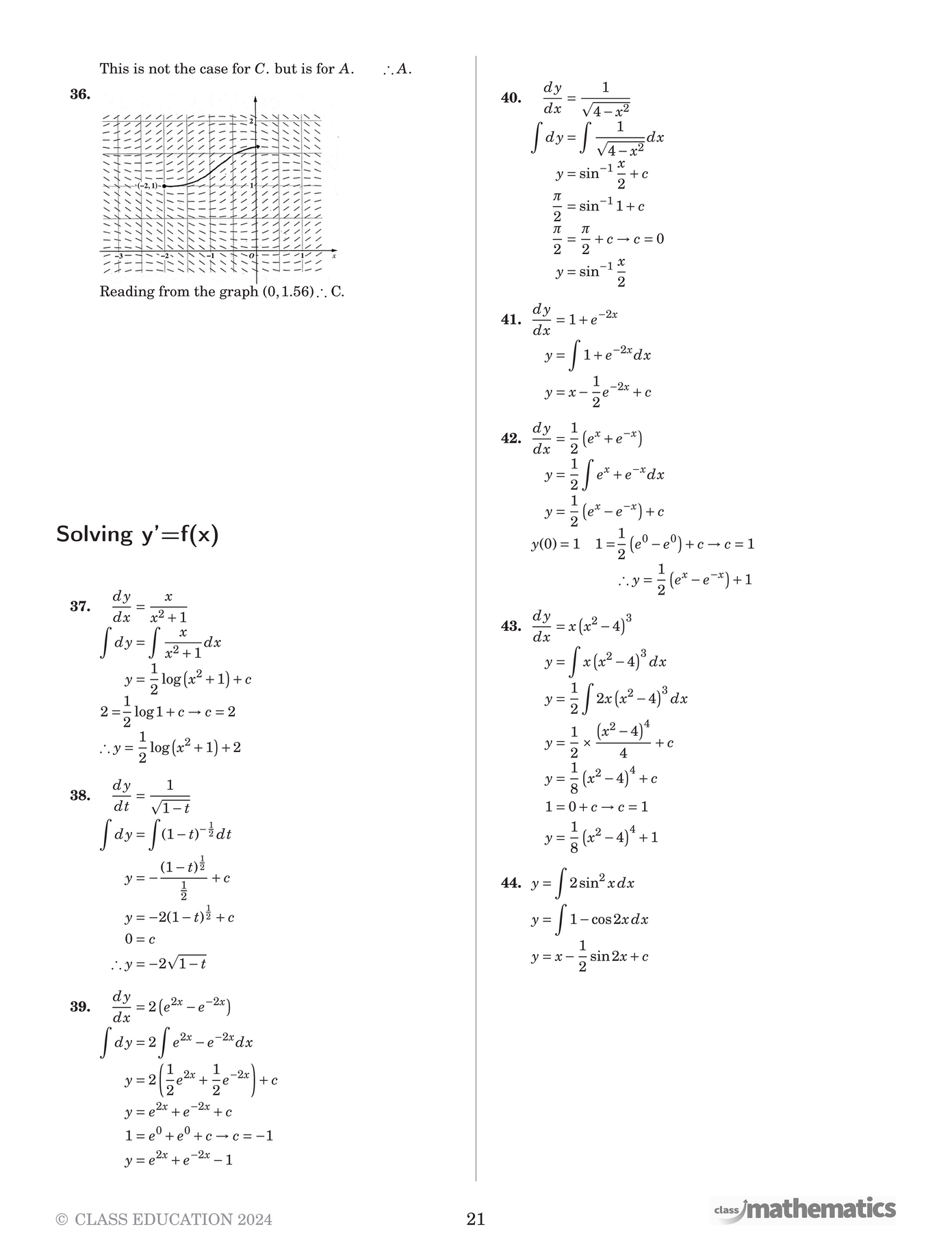 NSW Year 12 Maths Extension 1 - Differential Equations – Class Mathematics