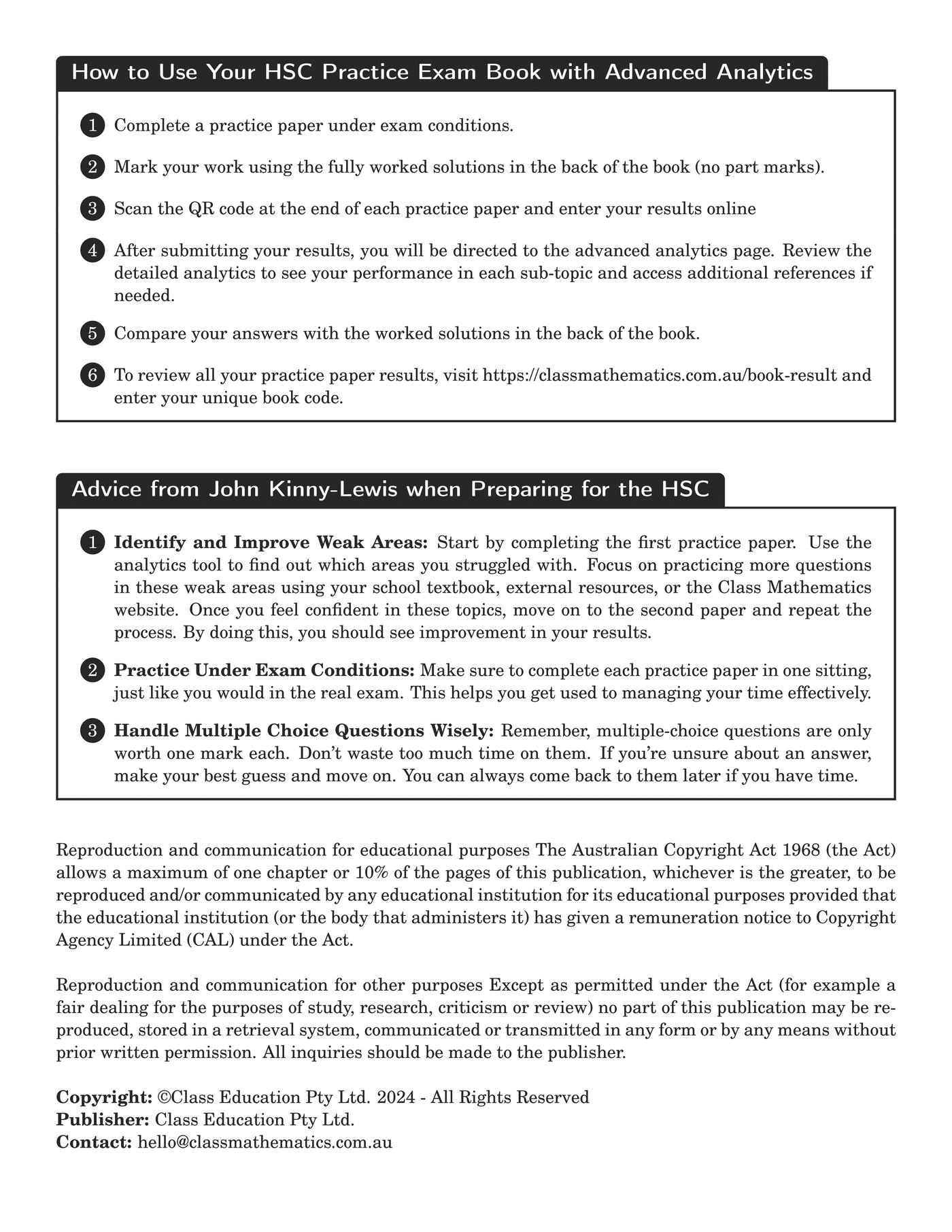 HSC Practice Papers - Advanced Maths