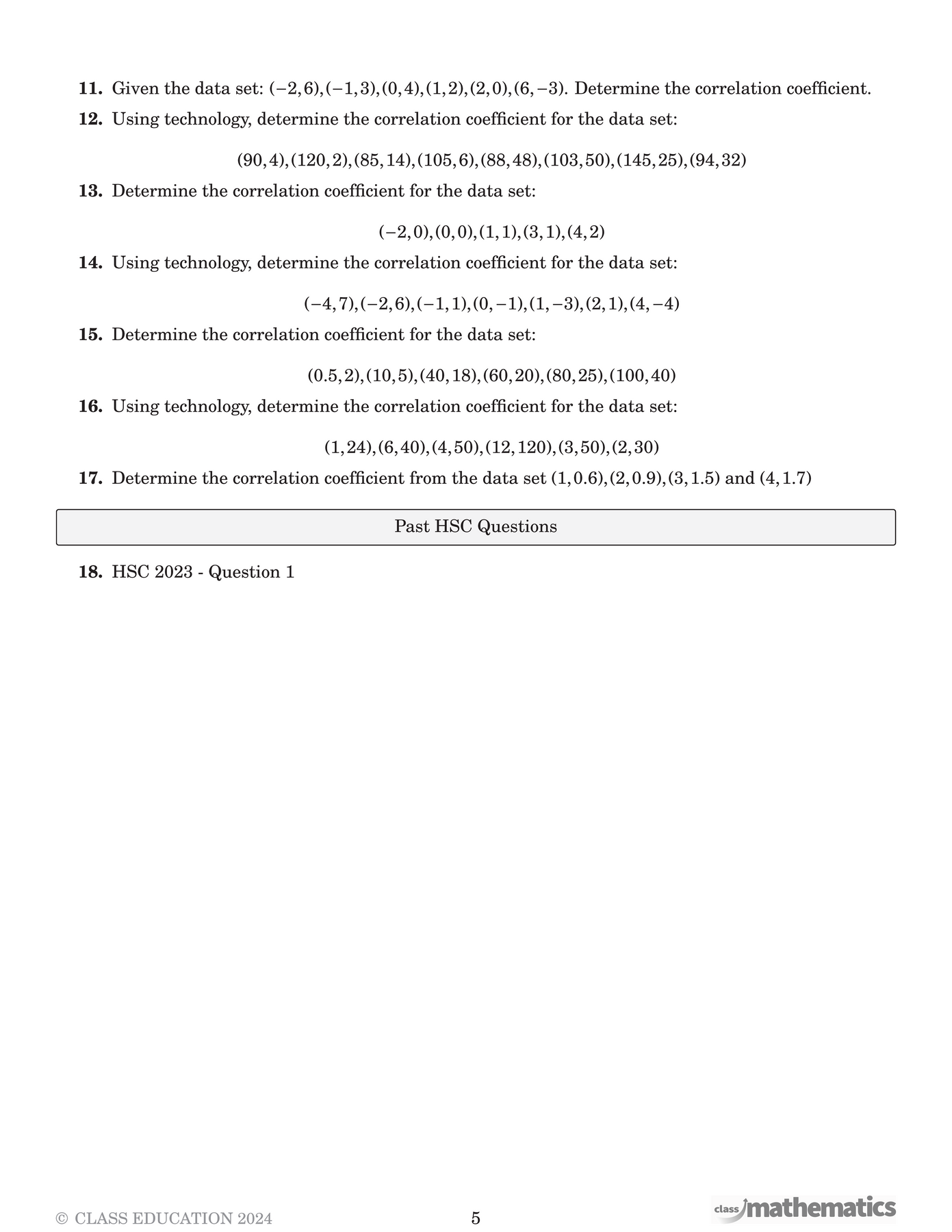 NSW Year 12 Maths Advanced - Bivariant Data Analysis – Class Mathematics