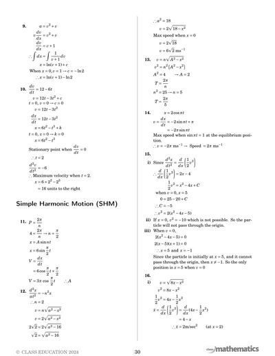 NSW Year 12 Maths Extension 2 - Mechanics