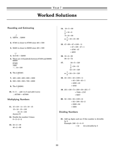 NSW Year 7 Maths - Whole Numbers - Topic Work Book