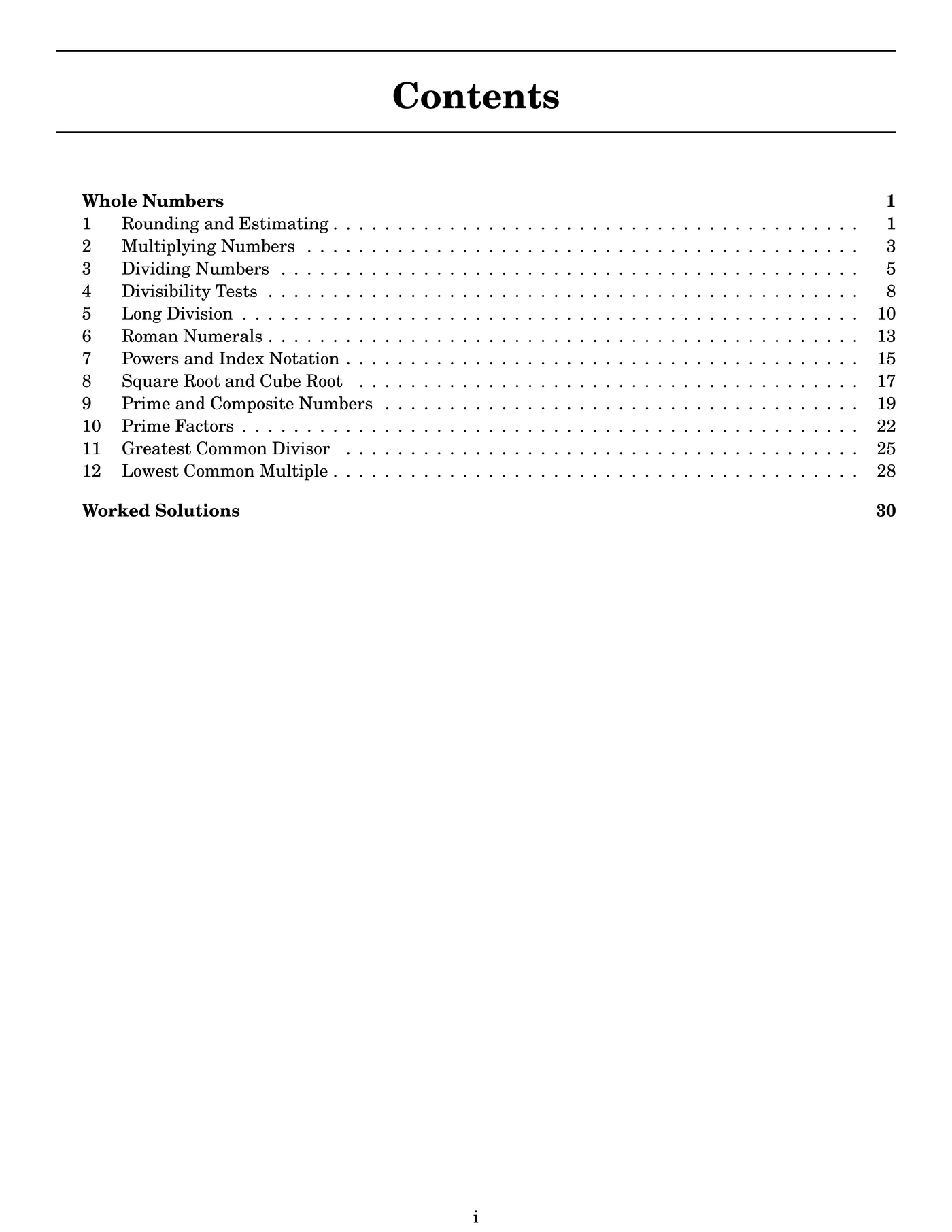 NSW Year 7 Maths - Whole Numbers - Topic Work Book