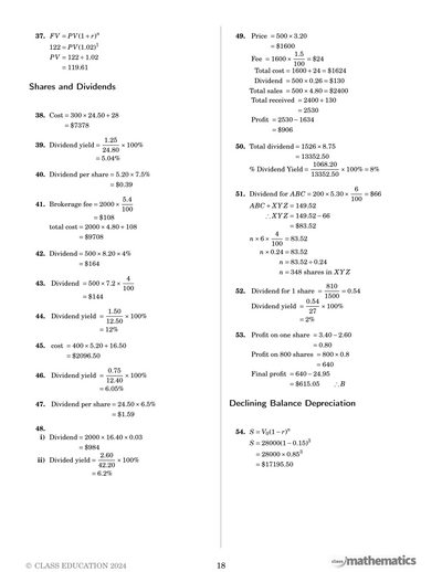 NSW Year 12 Maths Standard 2 - Investments and Loans