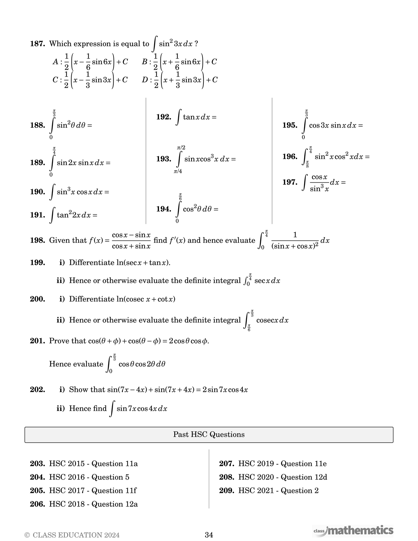 NSW Year 12 Maths Extension 1 - Coursebook – Class Mathematics